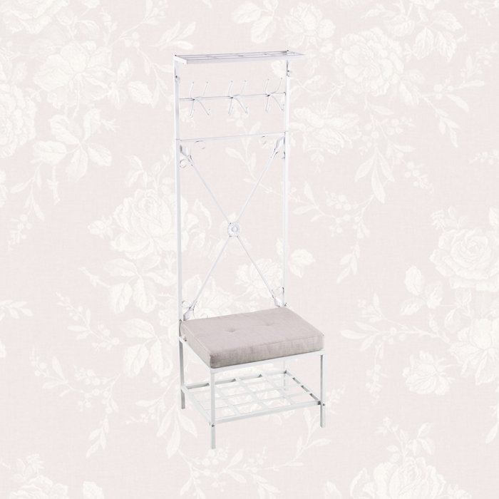 Latitude Run® Ahjanay Iron Hall Tree with Bench and Shoe Storage